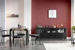 Cheap Miliboo Mesa de comedor industrial acero y madera L80 MADISON