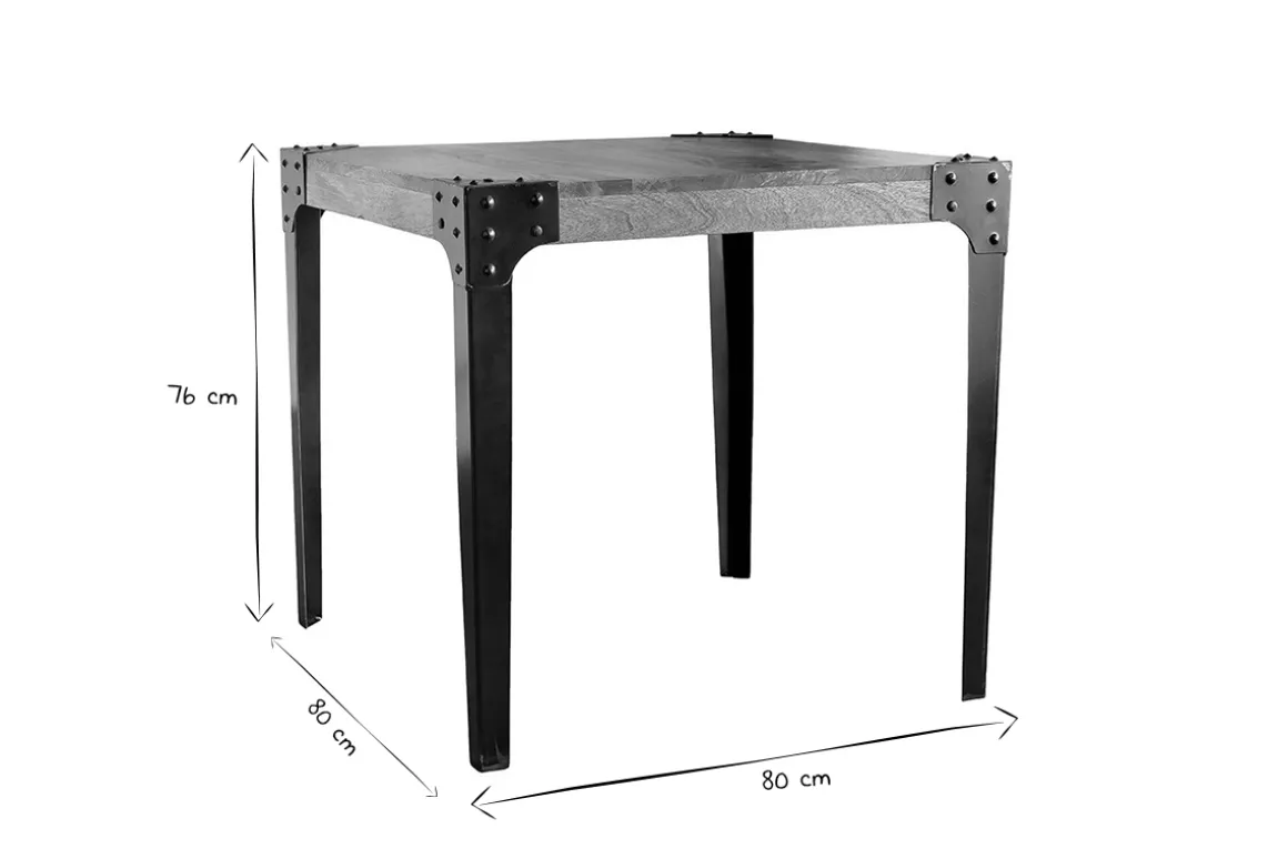 Cheap Miliboo Mesa de comedor industrial acero y madera L80 MADISON