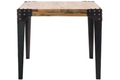 Discount Miliboo Mesa de comedor industrial acero y madera L160 MADISON