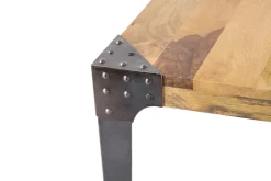 Discount Miliboo Mesa de comedor industrial acero y madera L160 MADISON