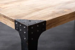 Shop Miliboo Mesa de comedor industrial acero y madera L200 MADISON