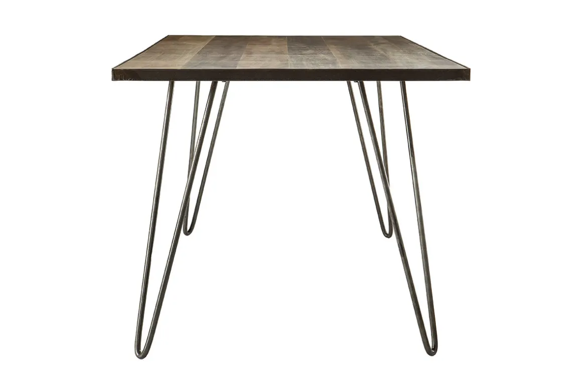 Best Miliboo Mesa de comedor industrial rectangular madera metal L160 ATELIER