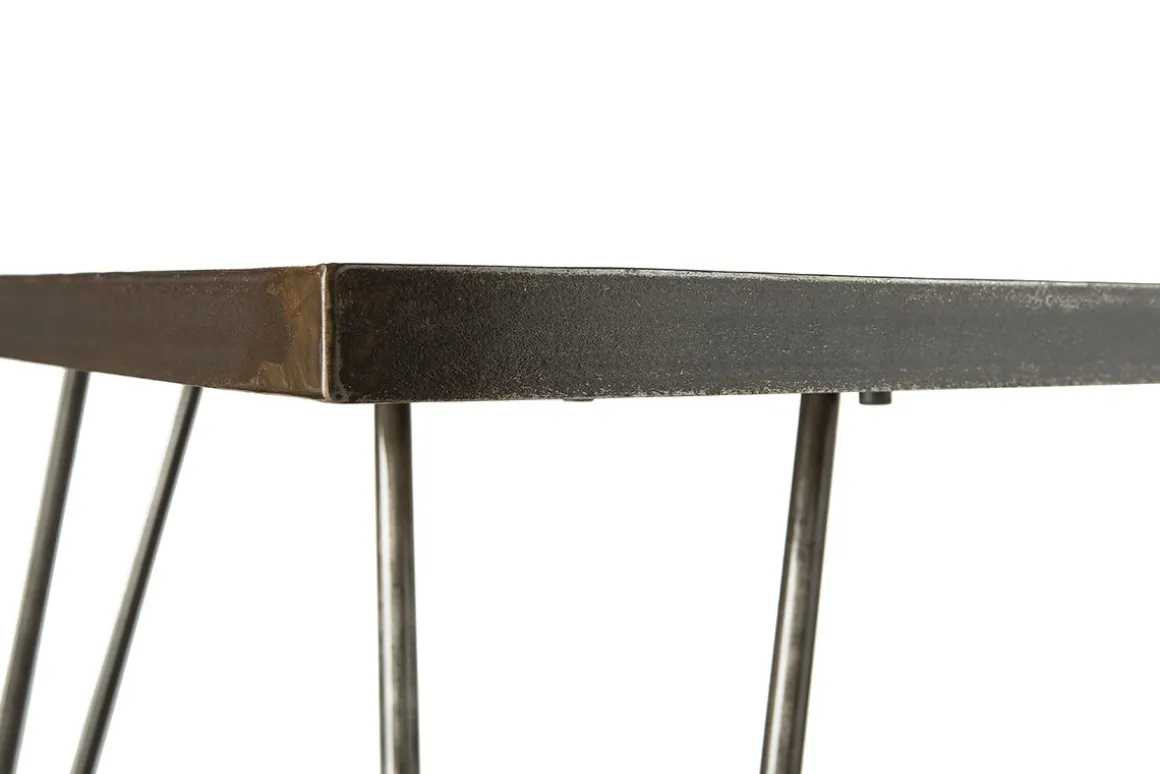 Best Miliboo Mesa de comedor industrial rectangular madera metal L160 ATELIER