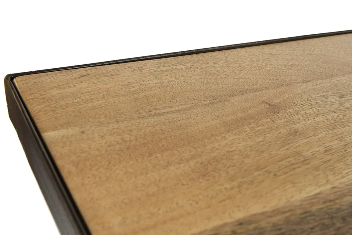 Best Miliboo Mesa de comedor industrial rectangular madera metal L160 ATELIER