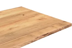 Discount Miliboo Mesa de comedor industrial rectangular de madera de acacia maciza y metal negro 200 cm VALLEY