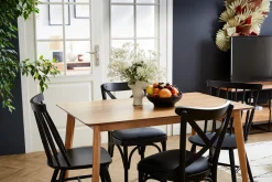 New Miliboo Mesa de comedor nórdica con acabado fresno 120 cm ELION