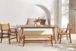 New Miliboo Mesa de comedor nórdica con acabado fresno 120 cm ELION