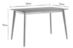 New Miliboo Mesa de comedor nórdica con acabado fresno 120 cm ELION