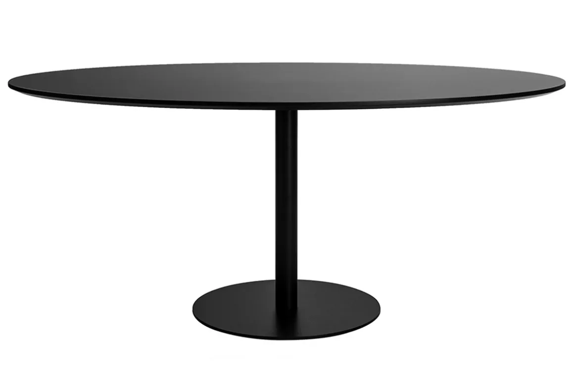 Flash Sale Miliboo Mesa de comedor ovalada de diseño negra 170 cm HALIA