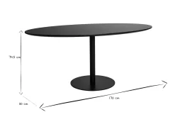 Flash Sale Miliboo Mesa de comedor ovalada de diseño negra 170 cm HALIA