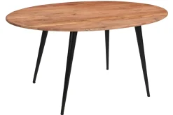 Hot Miliboo Mesa de comedor ovalada de madera de acacia maciza y metal 160 cm OBALI