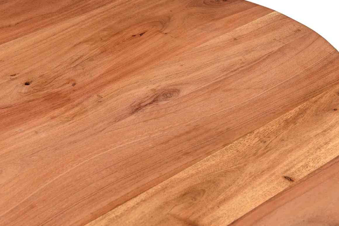 Hot Miliboo Mesa de comedor ovalada de madera de acacia maciza y metal 160 cm OBALI