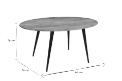 Hot Miliboo Mesa de comedor ovalada de madera de acacia maciza y metal 160 cm OBALI