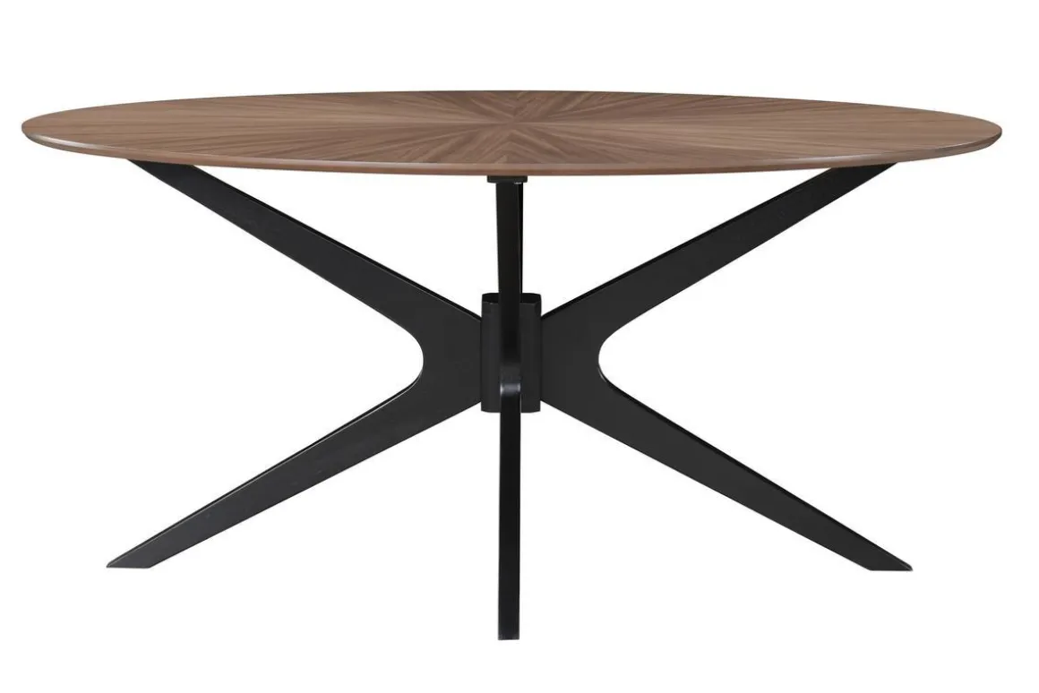 Online Miliboo Mesa de comedor ovalada de diseño en nogal 160 cm DIELLI