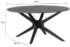 Online Miliboo Mesa de comedor ovalada de diseño en nogal 160 cm DIELLI