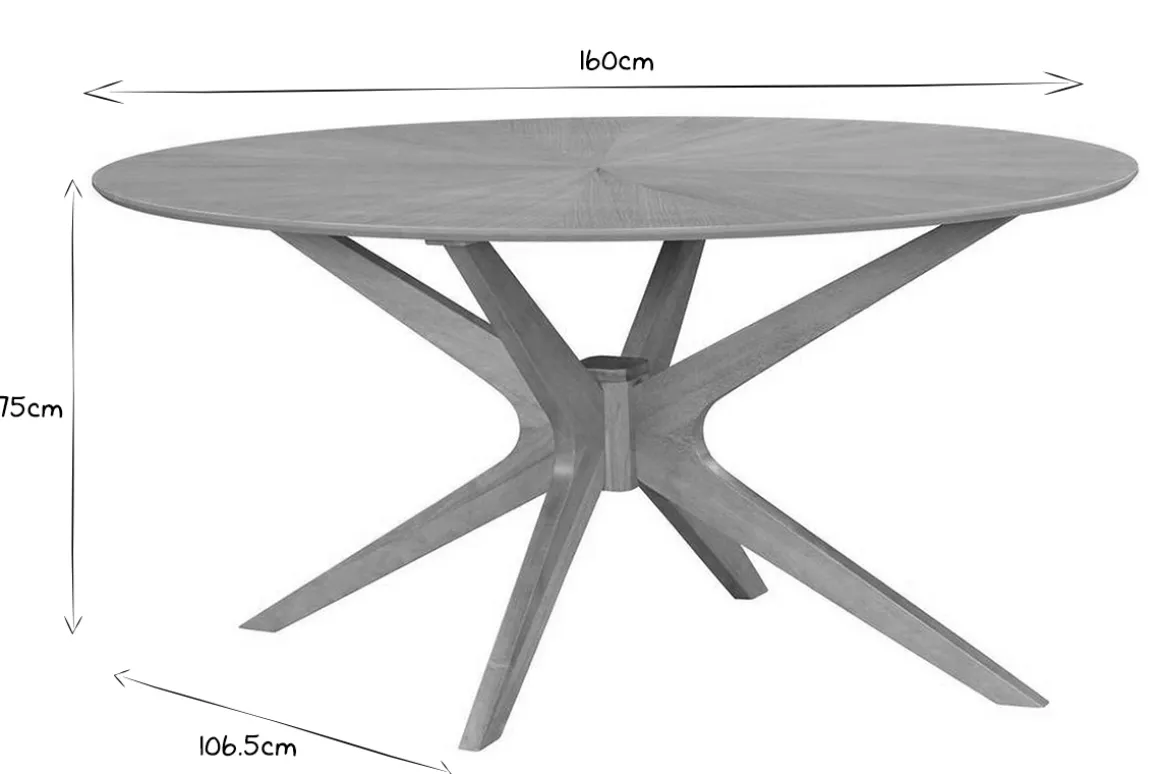Flash Sale Miliboo Mesa de comedor ovalada de diseño en roble 160 cm DIELLI