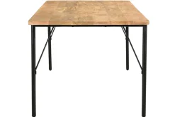 Discount Miliboo Mesa de comedor rectangular de madera maciza de mango y metal negro 180 cm JUDE