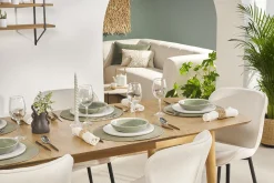 Clearance Miliboo Mesa de comedor rectangular extensible de madera de roble claro 180-220 cm EGO