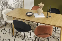 Clearance Miliboo Mesa de comedor rectangular extensible de madera de roble claro 180-220 cm EGO