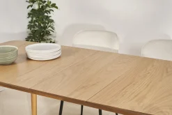 Clearance Miliboo Mesa de comedor rectangular extensible de madera de roble claro 180-220 cm EGO