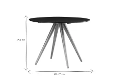 Flash Sale Miliboo Mesa de comedor redonda diseño nogal y negro D106 WALFORD