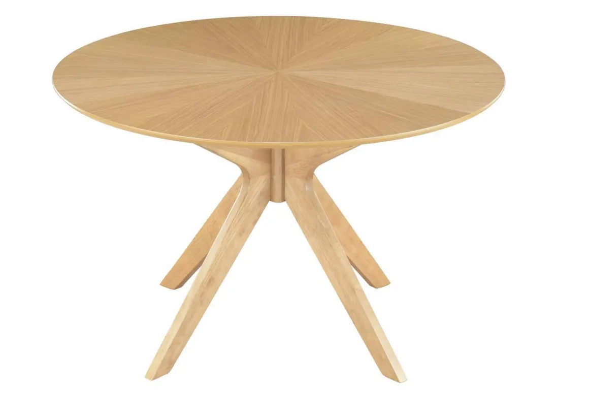 Hot Miliboo Mesa de comedor redonda de diseño en roble 120 cm DIELLI