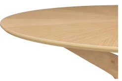 Hot Miliboo Mesa de comedor redonda de diseño en roble 120 cm DIELLI