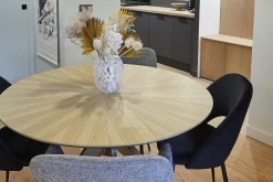 Hot Miliboo Mesa de comedor redonda de diseño en roble 120 cm DIELLI