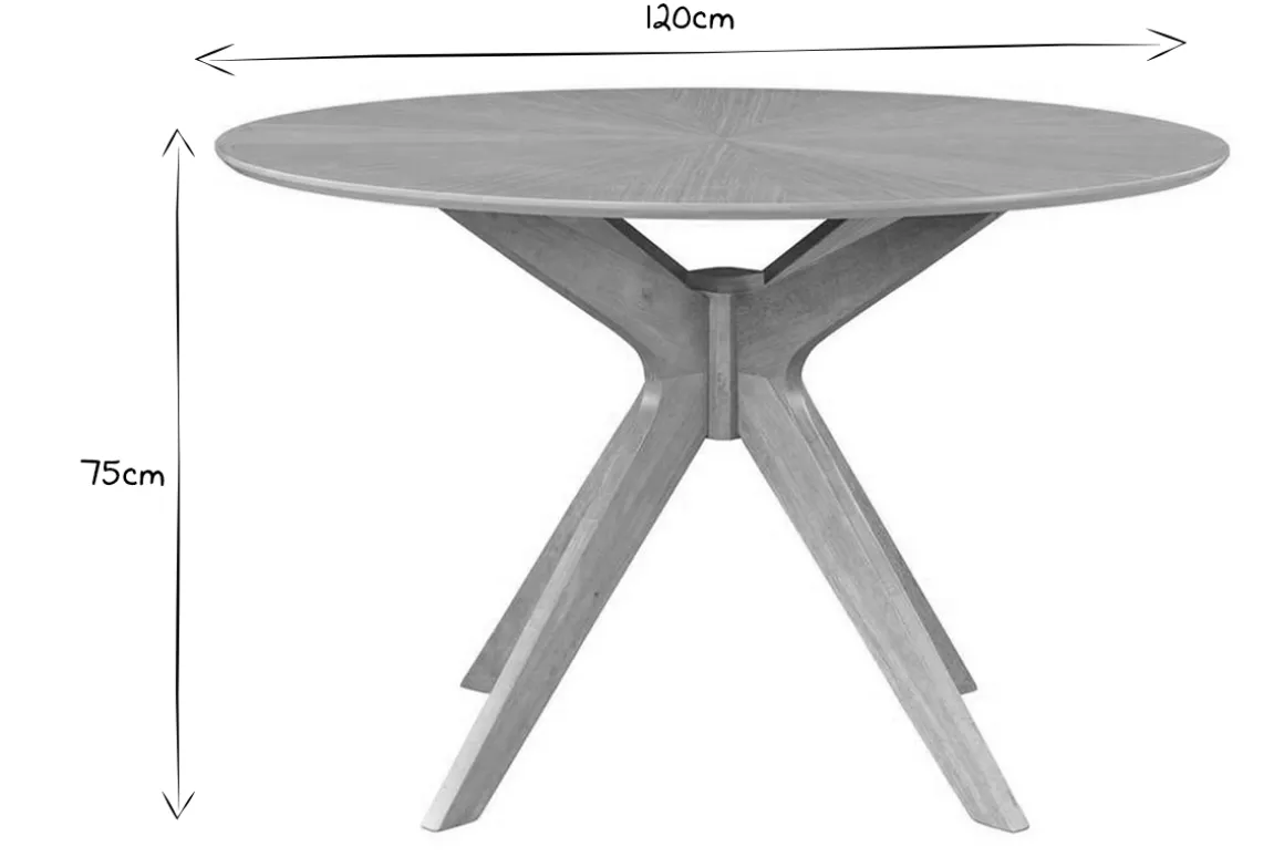Hot Miliboo Mesa de comedor redonda de diseño en roble 120 cm DIELLI