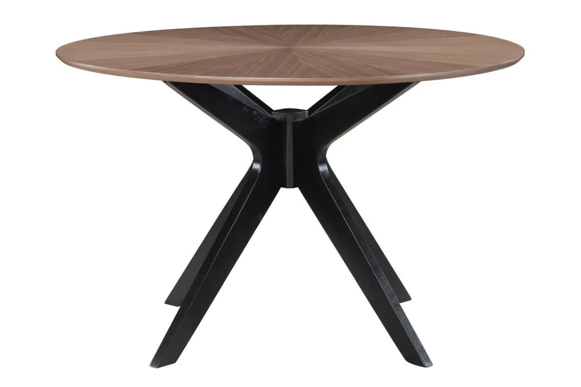 Best Miliboo Mesa de comedor redonda de diseño en nogal 120 cm DIELLI