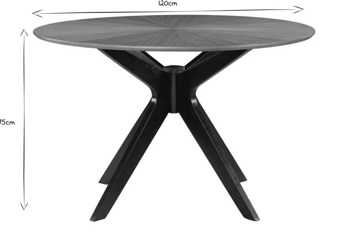 Best Miliboo Mesa de comedor redonda de diseño en nogal 120 cm DIELLI