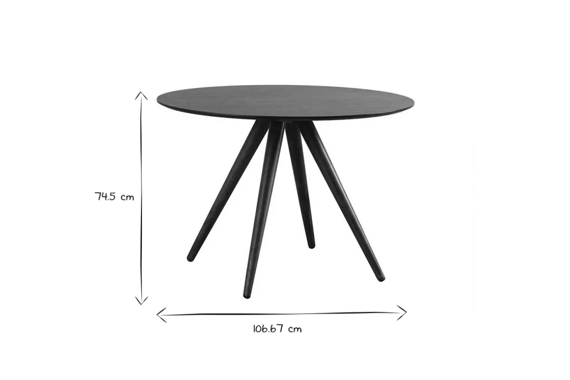 Hot Miliboo Mesa de comedor redonda diseño nogal D106 WALFORD