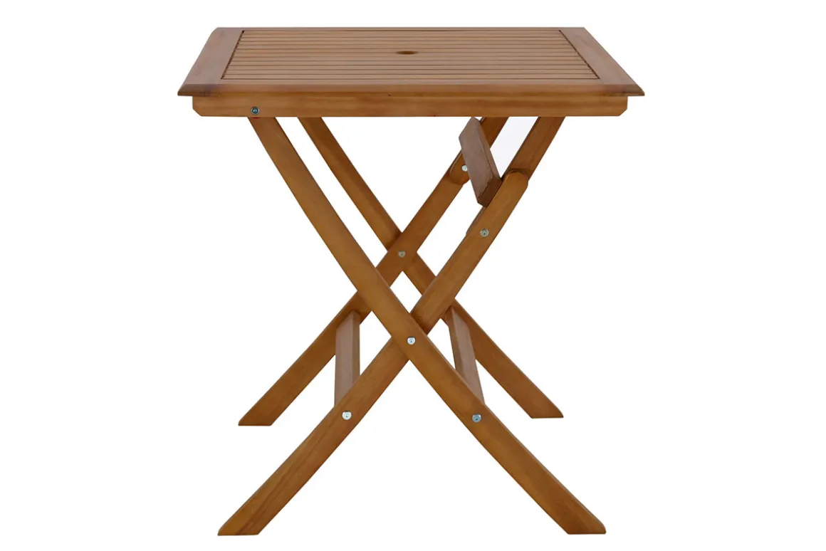 Online Miliboo Mesa de jardín cuadrada plegable de madera maciza 70 cm FUEGO