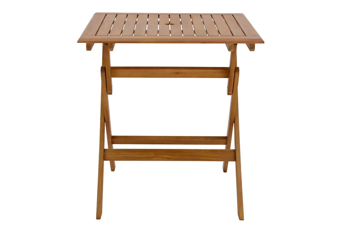 Online Miliboo Mesa de jardín cuadrada plegable de madera maciza 70 cm FUEGO