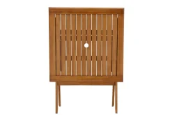 Online Miliboo Mesa de jardín cuadrada plegable de madera maciza 70 cm FUEGO