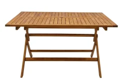 Hot Miliboo Mesa de jardín cuadrada plegable de madera maciza 140 cm SANTIAGO