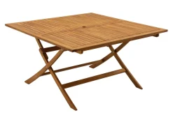 Hot Miliboo Mesa de jardín cuadrada plegable de madera maciza 140 cm SANTIAGO