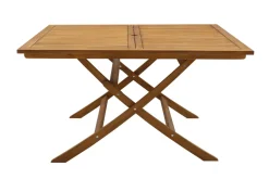 Hot Miliboo Mesa de jardín cuadrada plegable de madera maciza 140 cm SANTIAGO
