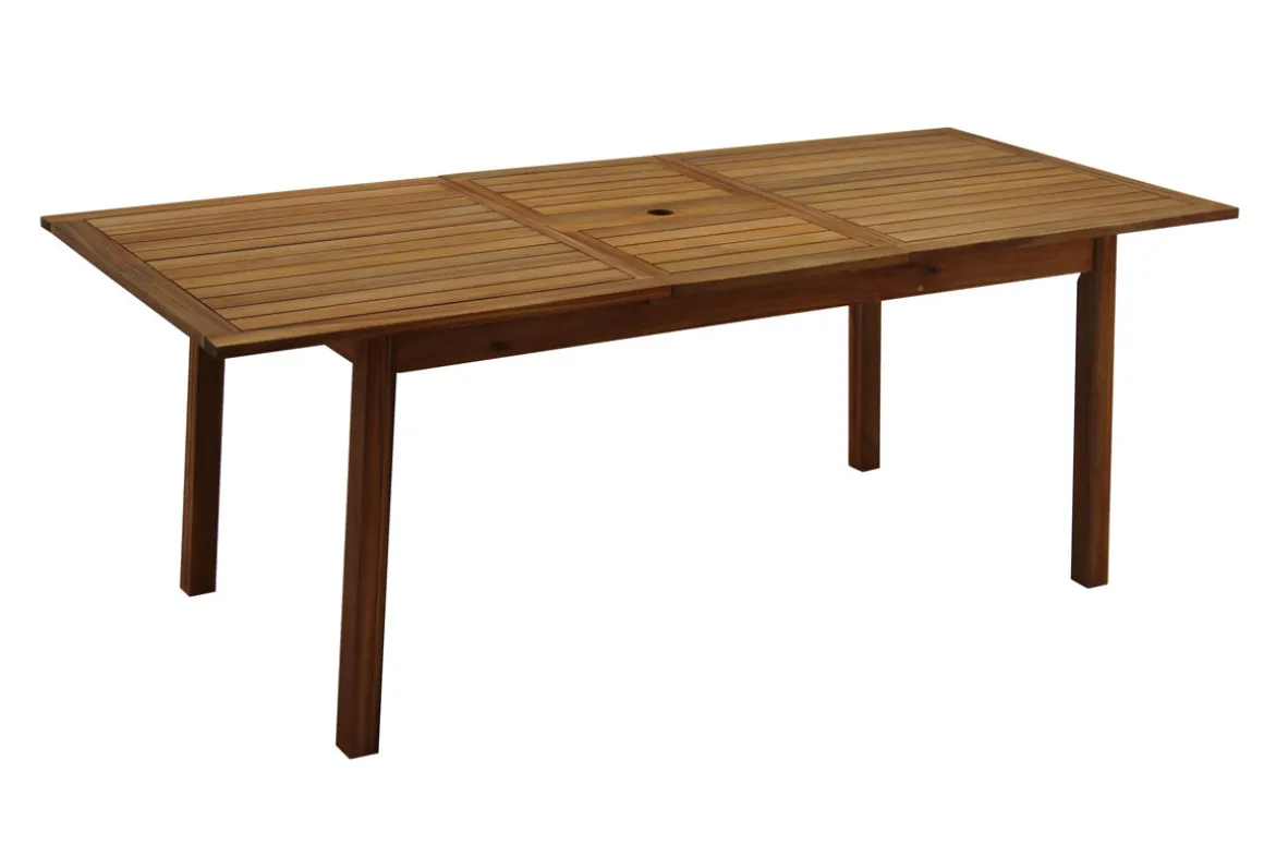 Cheap Miliboo Mesa de jardín extensible de madera maciza 160-210 cm MAYEL