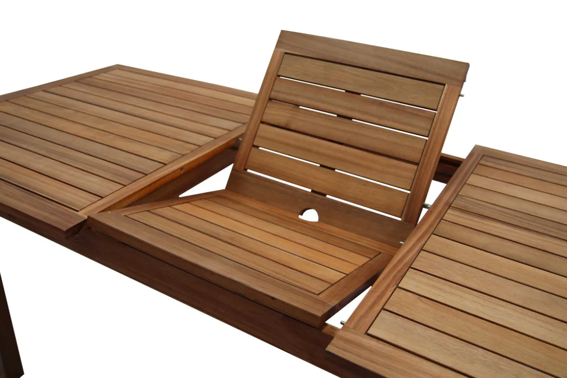 Cheap Miliboo Mesa de jardín extensible de madera maciza 160-210 cm MAYEL
