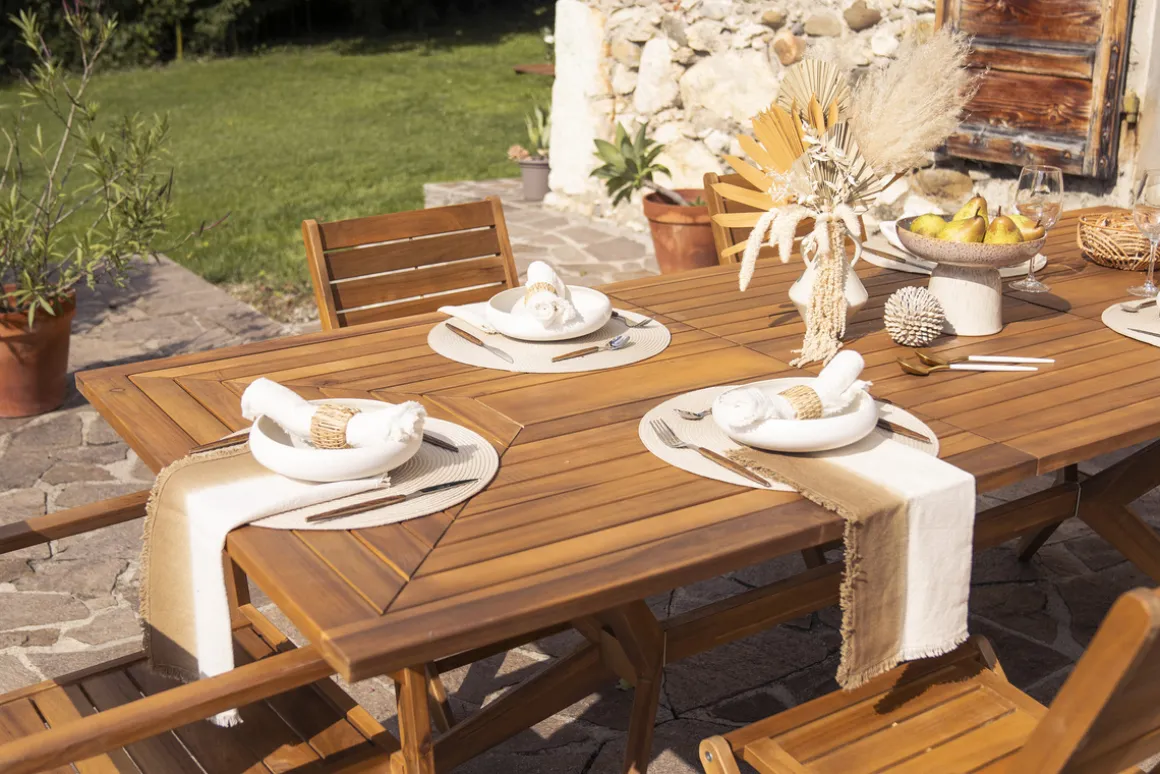 Hot Miliboo Mesa de jardín extensible de madera maciza 180-240 cm SANTO