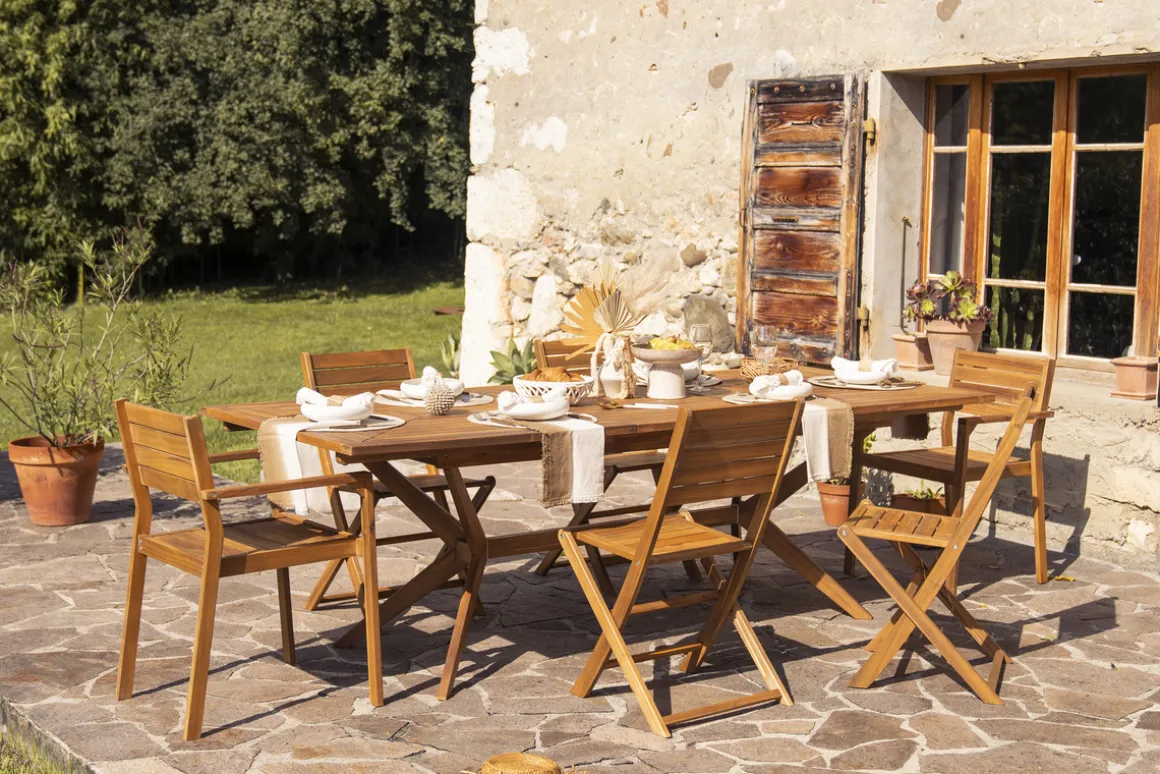 Hot Miliboo Mesa de jardín extensible de madera maciza 180-240 cm SANTO