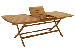 Discount Miliboo Mesa de jardín extensible de madera maciza con extensiones 180-240 cm CANOPEE