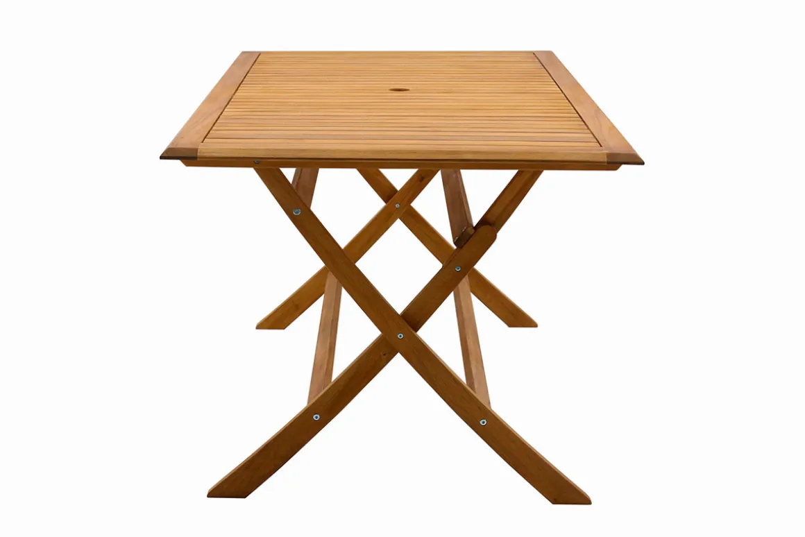 Cheap Miliboo Mesa de jardín plegable rectangular de madera maciza 170 cm SANTIAGO
