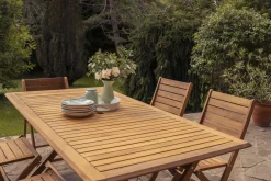 Cheap Miliboo Mesa de jardín plegable rectangular de madera maciza 170 cm SANTIAGO