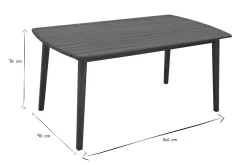 Store Miliboo Mesa de jardín rectangular de madera maciza 160 cm CANOPEE