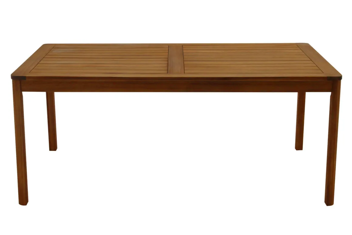 Discount Miliboo Mesa de jardín rectangular de madera maciza 180 cm AKIS