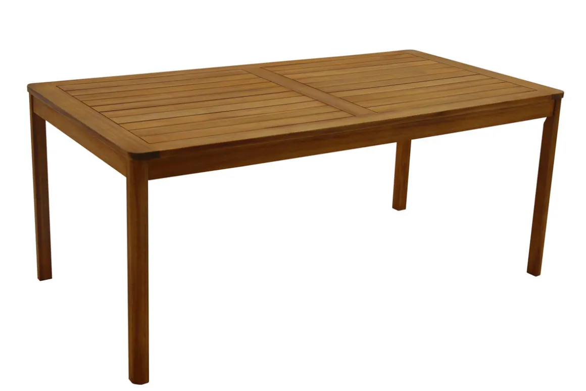 Discount Miliboo Mesa de jardín rectangular de madera maciza 180 cm AKIS