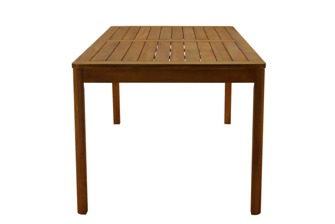 Discount Miliboo Mesa de jardín rectangular de madera maciza 180 cm AKIS
