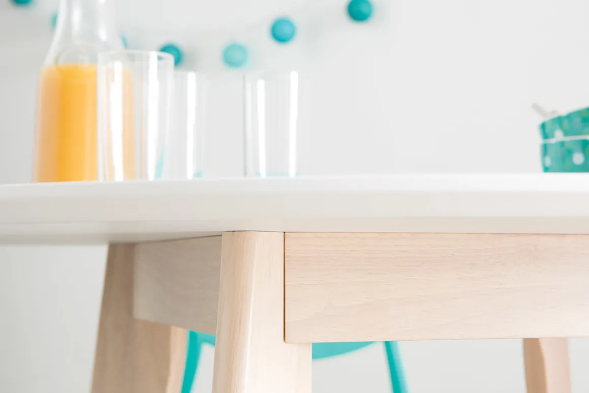 Best Miliboo Mesa diseño madera y blanco D100 LEENA